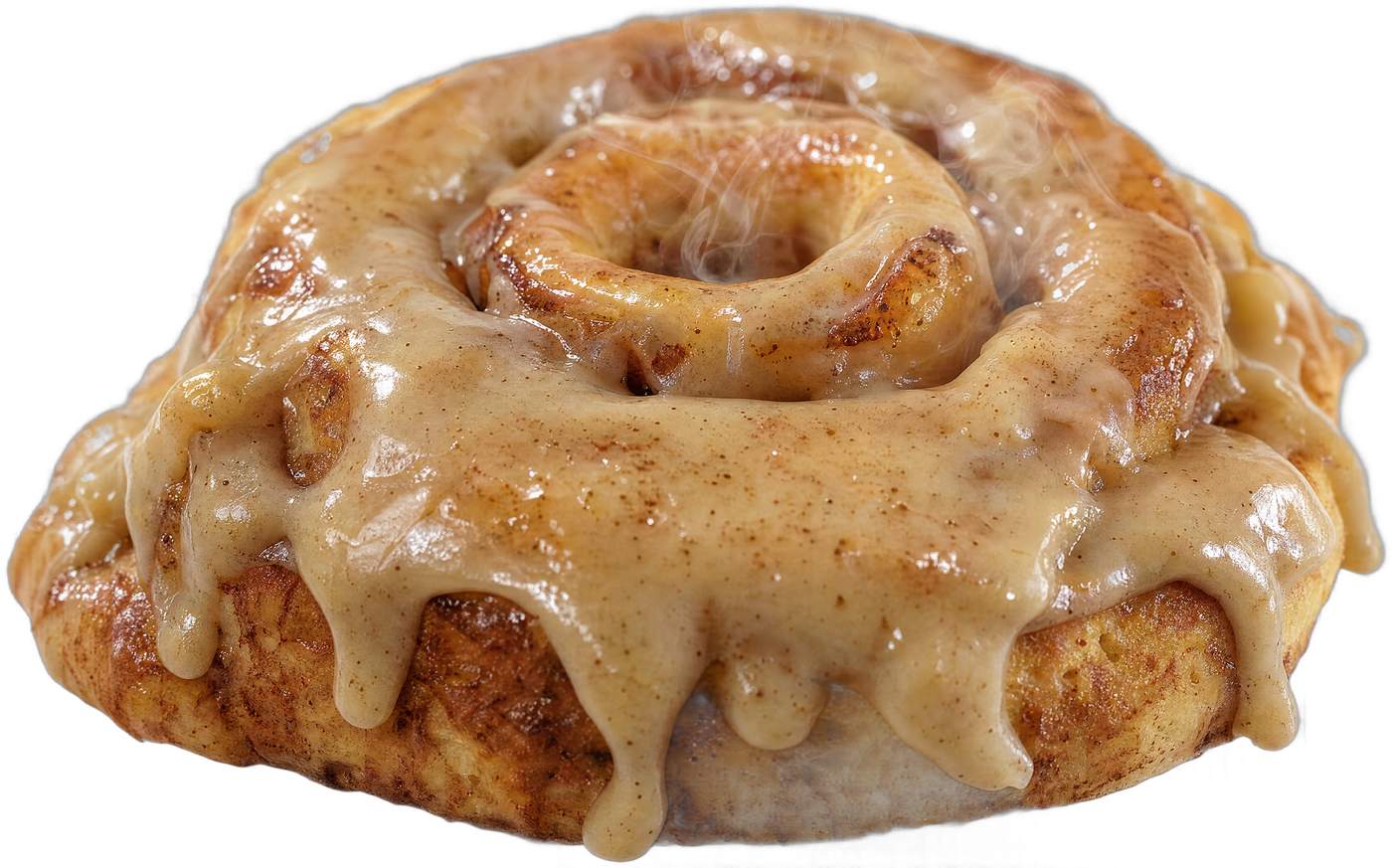 Brown butter cinnamon roll with dripping cream cheese icing